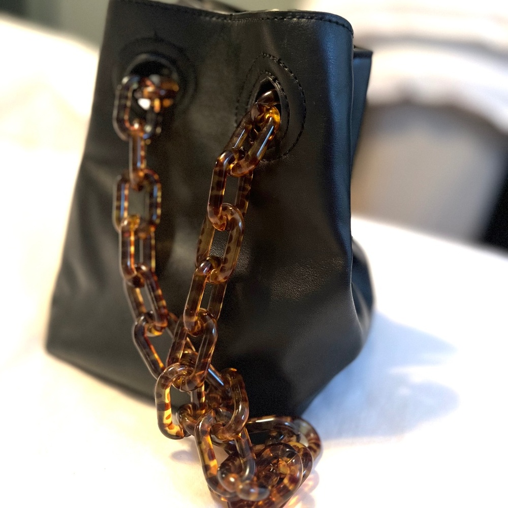 Studio 33 Black faux leather bucket bag